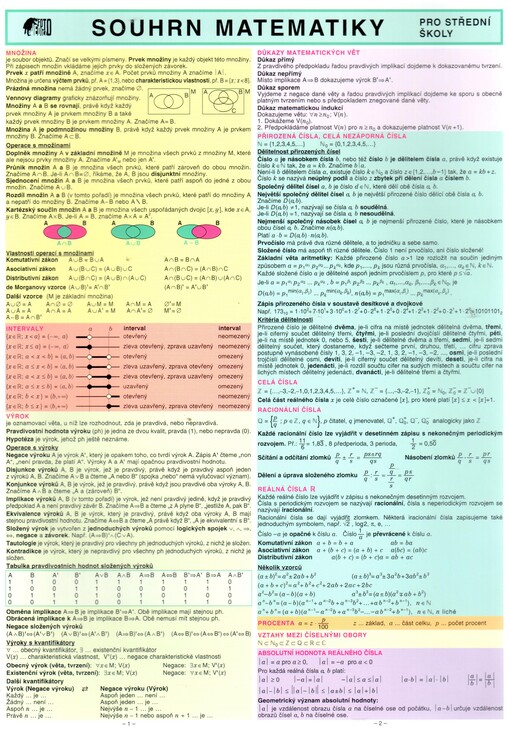 Souhrn matematiky pro střední školy