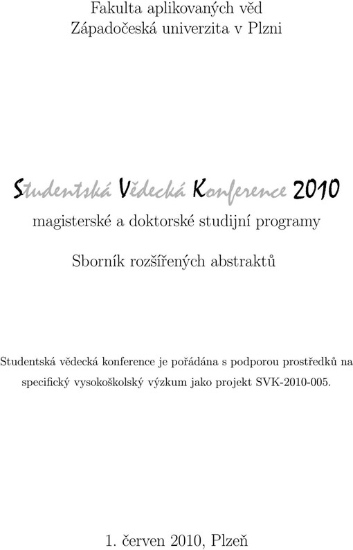 SVK 2010 - Magisterské a doktorské studijní programy; CD