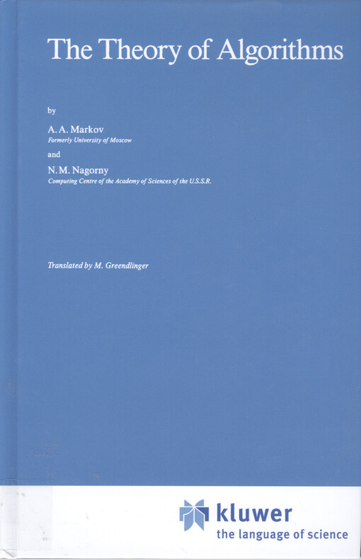 The Theory of algorithms