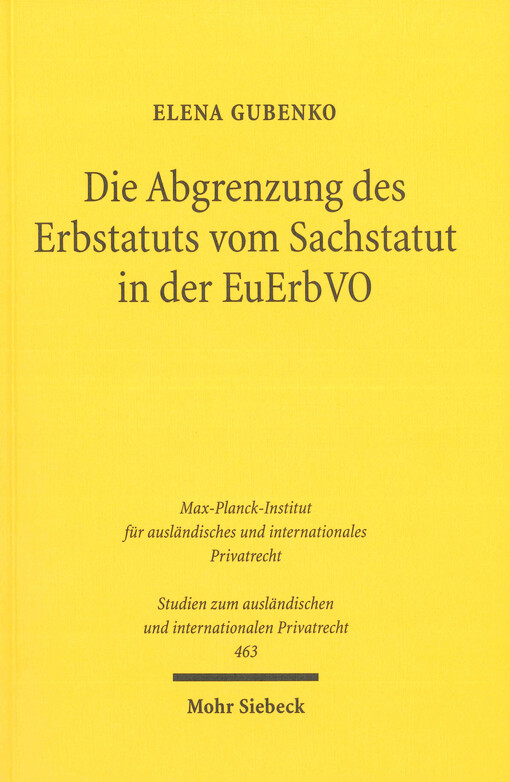Die Abgrenzung des Erbstatuts vom Sachstatut in der EuErbVO