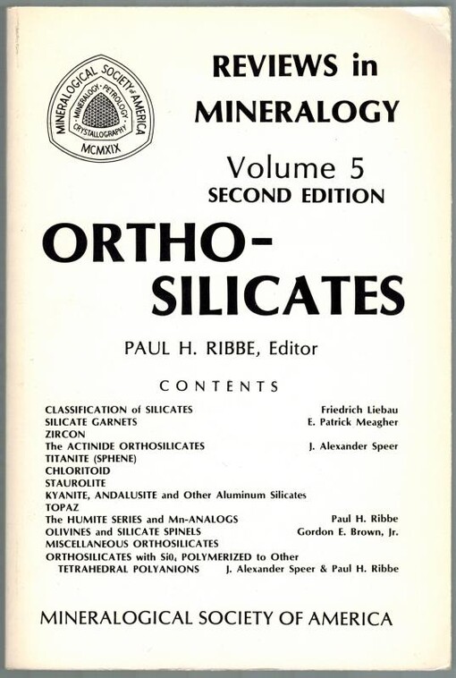Orthosilicates (Reviews in Mineralogy)