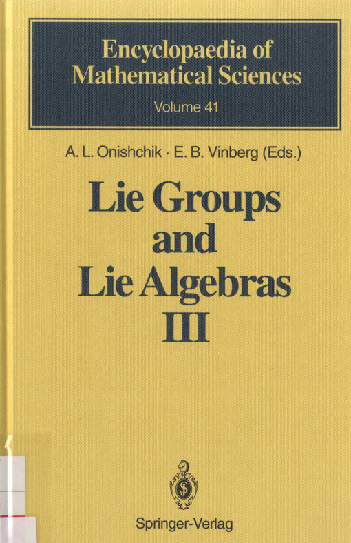 Lie groups and Lie algebras. III, Structure of Lie groups and Lie groups