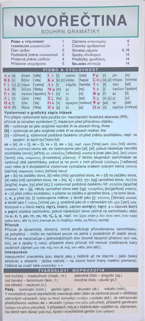Novořečtina : souhrn gramatiky