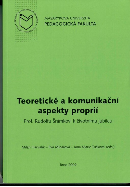 Teoretické a komunikační aspekty proprií: prof. Rudolfu Šrámkovi k životnímu jubileu