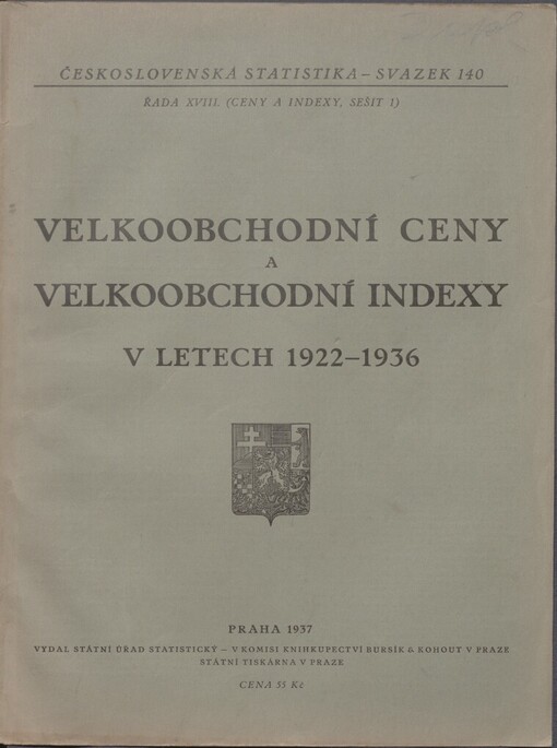 Velkoobchodní ceny a velkoobchodní indexy v letech 1922-1936