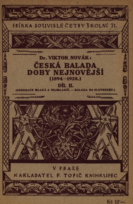 Česká balada doby nejnovější: (1894-1928)
