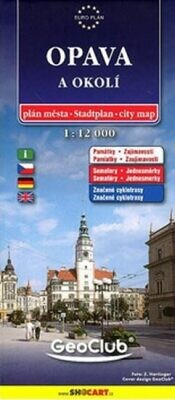 Opava a okolí plán města 1:12^000 : památky-zajímavosti, jednosměrky-parkoviště, rejstřík -ubytování