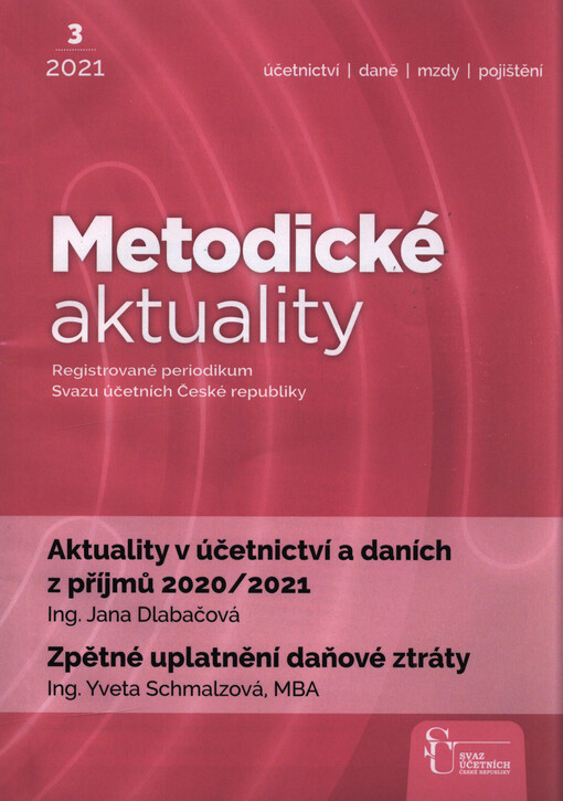 Aktuality v účetnictví a daních z příjmů 2020/2021