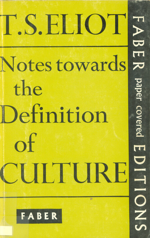 Notes towards the definition of culture