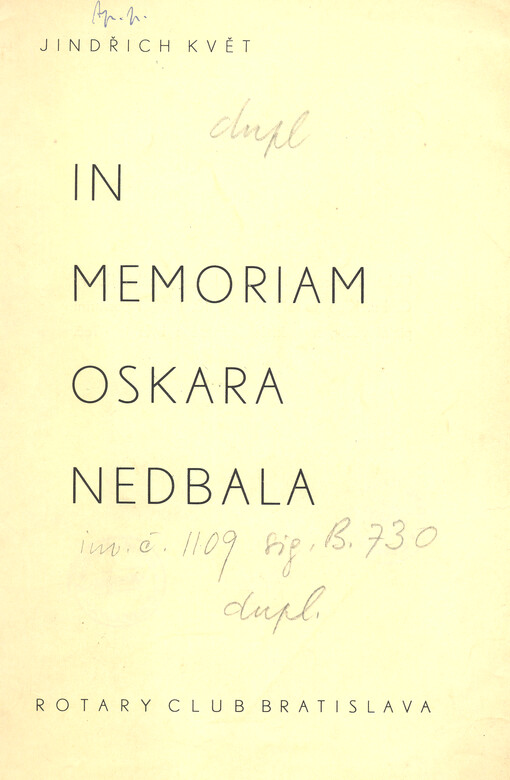In memoriam Oskara Nedbala