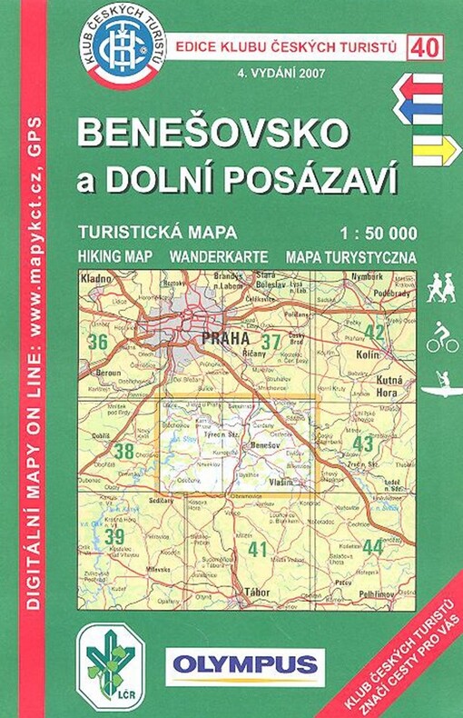 Benešovsko a Dolní Posázaví turistická mapa 1:50 000