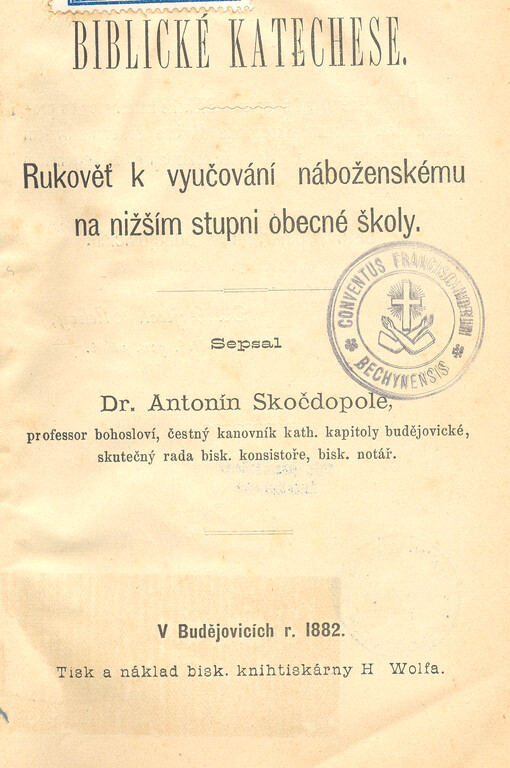 Biblické katechese : rukověť k vyučování náboženskému na nižším stupni obecné školy