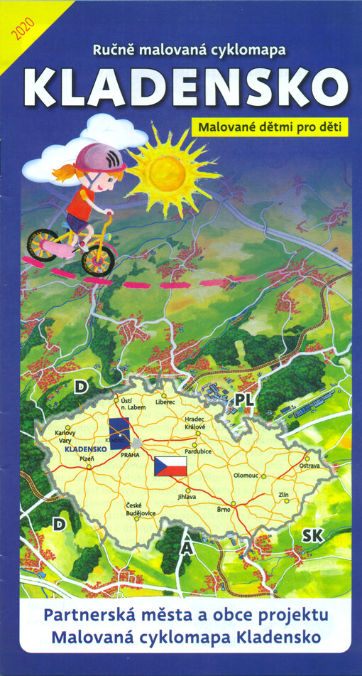 Ručně malovaná cyklomapa Kladensko