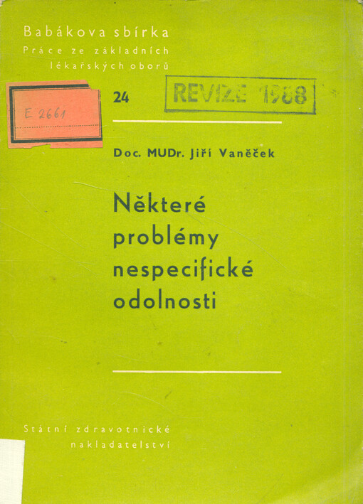 Některé problémy nespecifické odolnosti