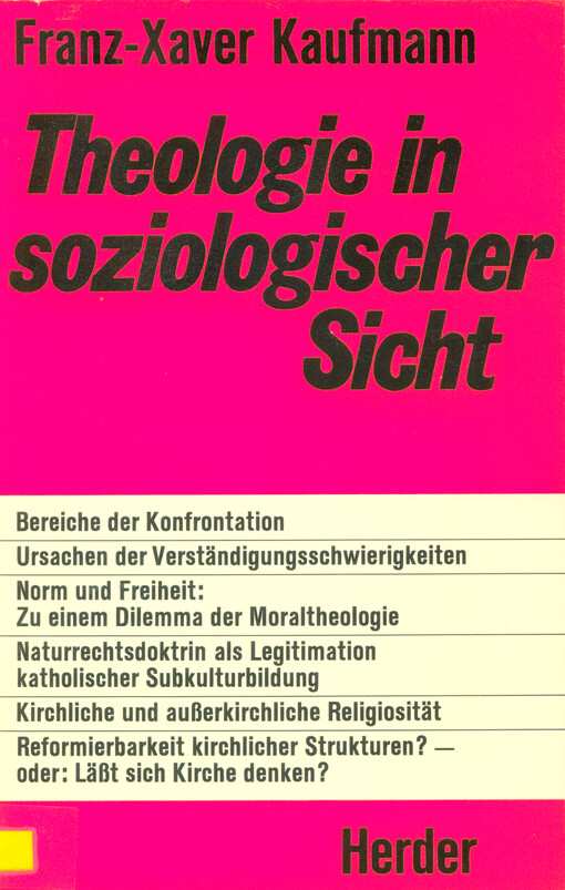 Theologie in soziologischer Sicht