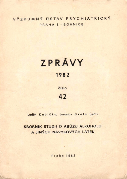 Sborník studií o abúzu alkoholu a jiných návykových látek