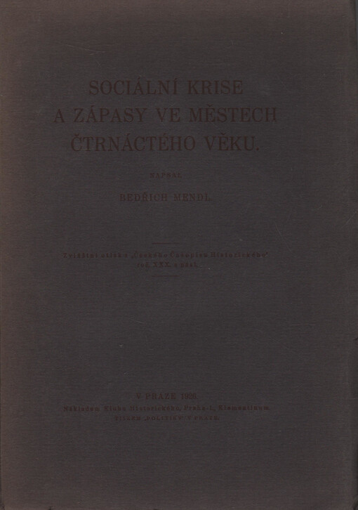 Sociální krise a zápasy ve městech čtrnáctého věku