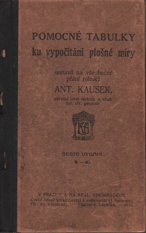 Pomocné tabulky ku vypočítání plošné míry