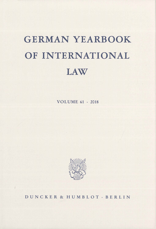 German yearbook of international law. Volume 61, 2018