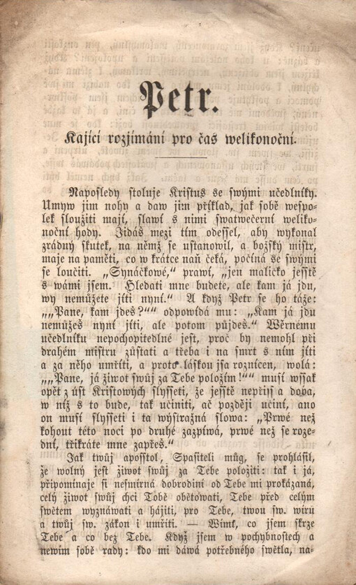 Petr: kající rozjímání pro čas welikonoční