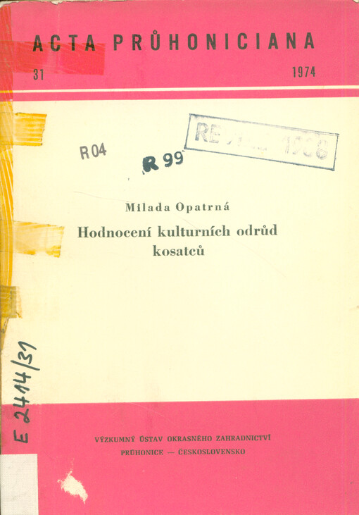 Hodnocení kulturních odrůd kosatců 