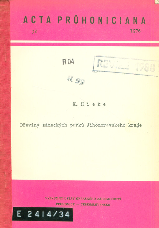 Dřeviny zámeckých parků Jihomoravského kraje 