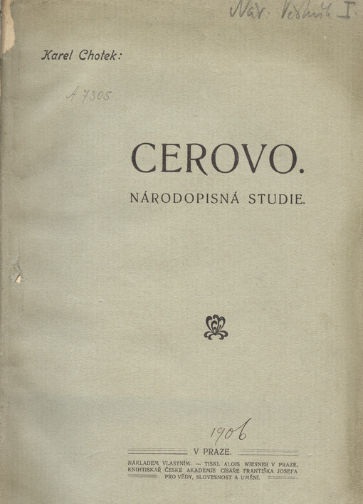 Cerovo: národopisná studie