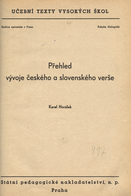 Přehled vývoje českého a slovenského verše