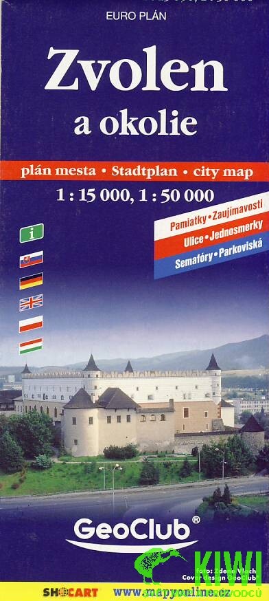 Zvolen a okolie plán mesta