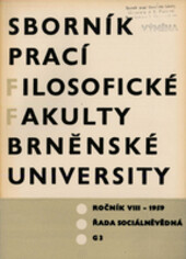 Sborník prací filozofické fakulty brněnské univerzity. Řada sociálněvědná (G) = [Studia minora Facultatis philosophicae Universitatis Brunensis. Series scientiarum socialium]