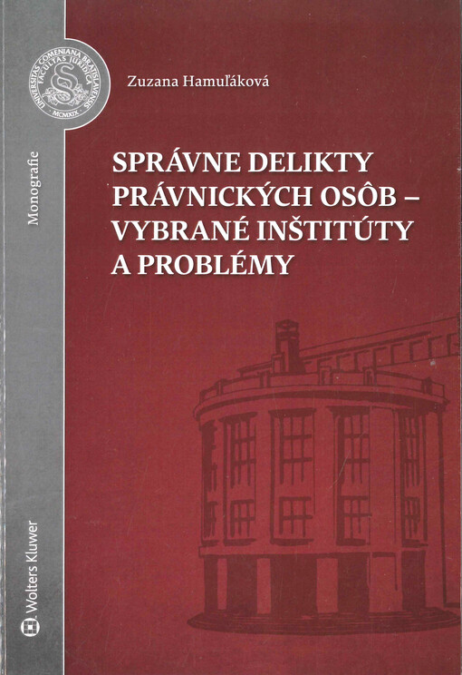 Správne delikty právnických osôb - vybrané inštitúty a problémy