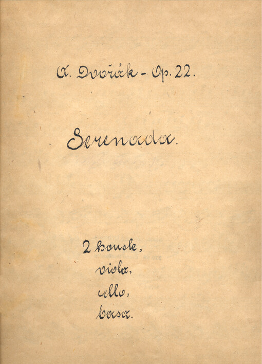 Serenada, 2 housle, viola, cello, basa, op. 22.