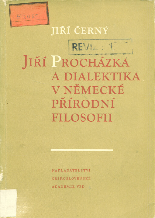 Jiří Procházka a dialektika v německé přírodní filosofii