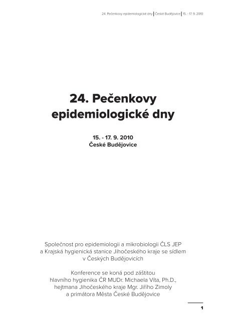 24. PeÄŤenkovy epidemiologickĂ© dny 