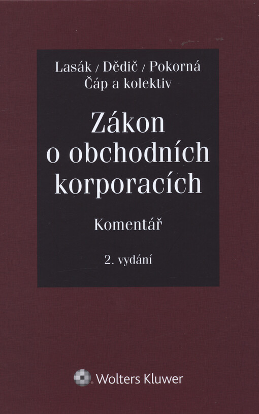 Zákon o obchodních korporacích : komentář