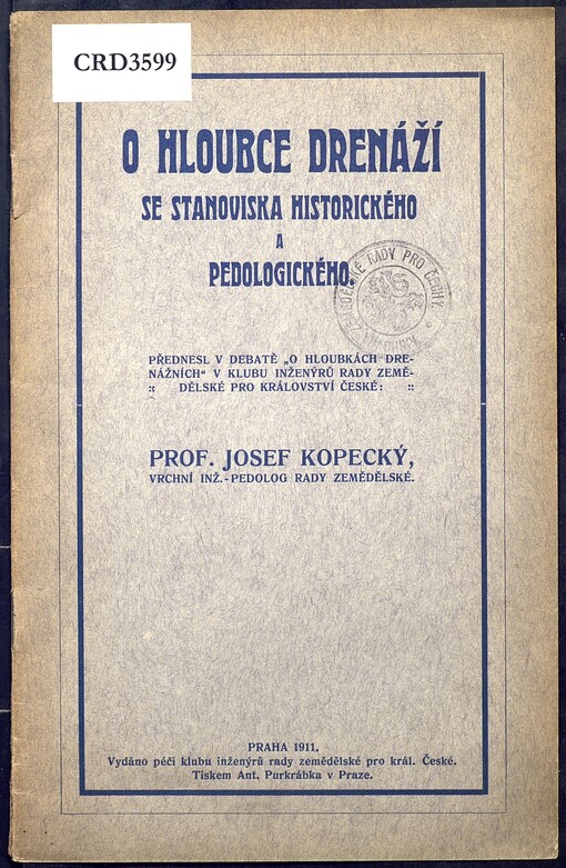 O hloubce drenáží se stanoviska historického a pedologického: Předn