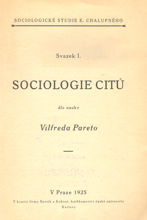 Sociologie citů dle Vilfreda Pareto