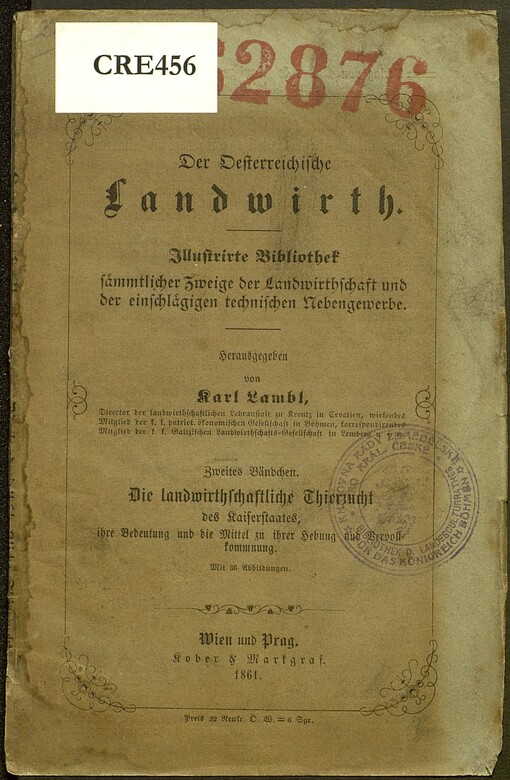 landwirthschaftliche Thierzucht des Kaiserstaates, ihre Bedeutung und die Mittel zu ihrer Hebung und Vervollkommnung
