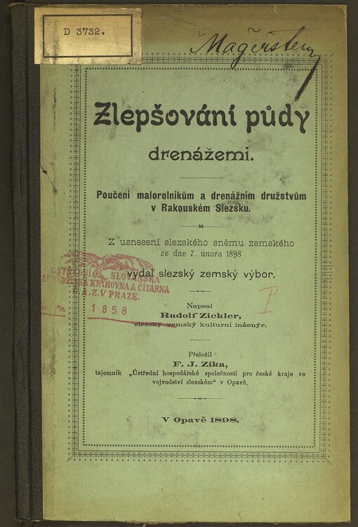 Zlepšování půdy drenážemi: poučení malorolníkům a drenážním družstvům v Rakouském Slezsku