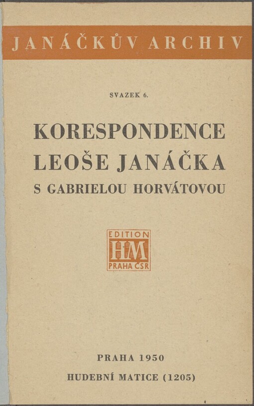 Korespondence Leoše Janáčka s Gabrielou Horvátovou