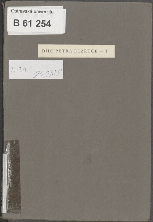 Dílo Petra Bezruče: [studie bibliografické a statistické]