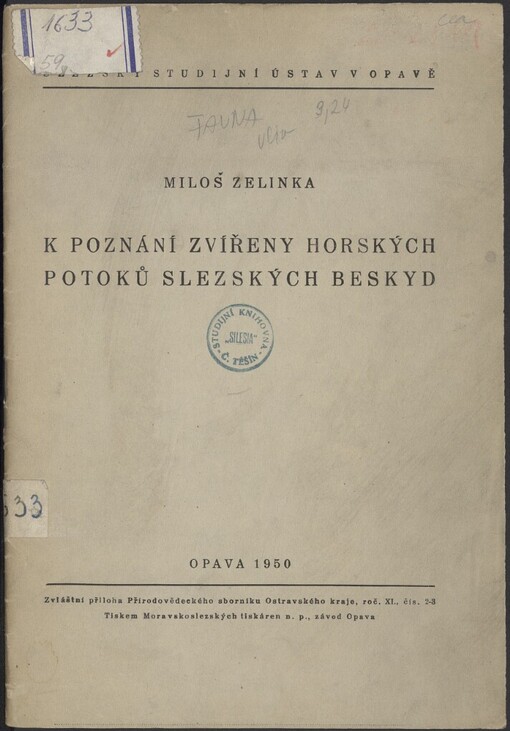 K poznání zvířeny horských potoků Slezských Beskyd