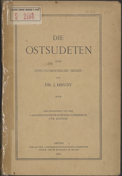 Ostsudeten: eine floristische Skizze