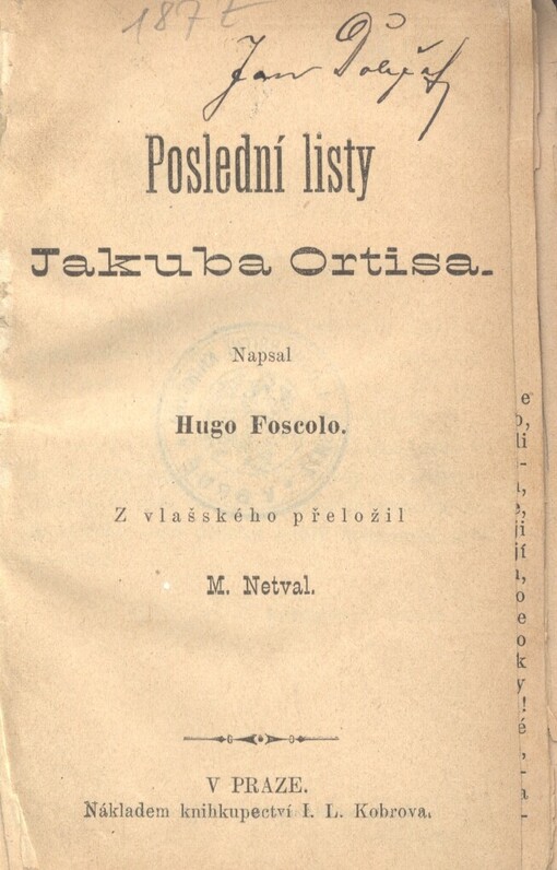 Poslední listy Jakuba Ortisa