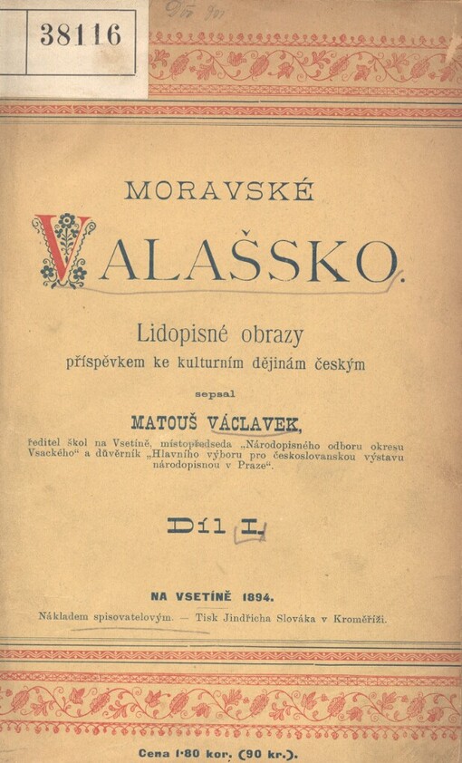 Moravské Valašsko: lidopisné obrazy příspěvkem ke kulturním dějinám českým