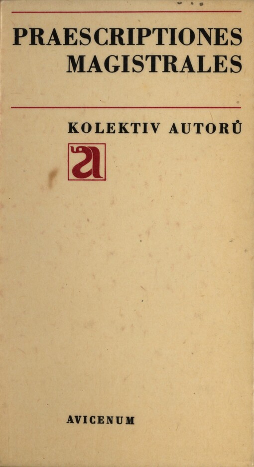 Praescriptiones magistrales, 3., přeprac. a rozš. vyd.