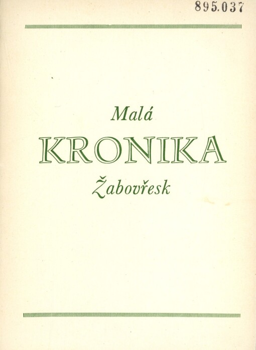 Malá kronika Žabovřesk