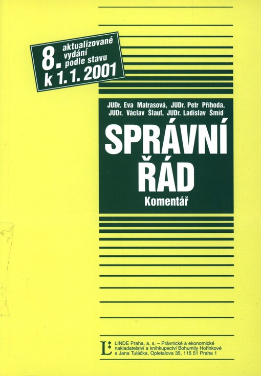 Správní řád: komentář : podle stavu k 1.1.2001