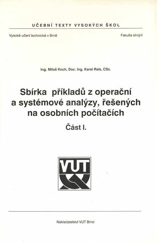 Sbírka příkladů z operační a systémové analýzy, řešených na osobních počítačích