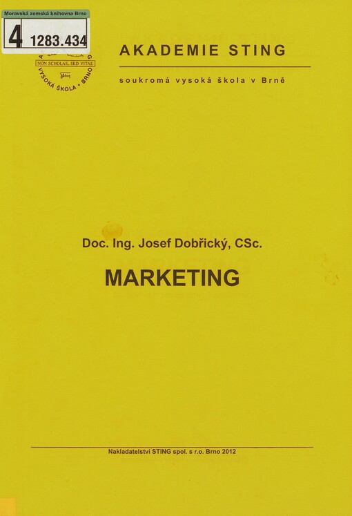 Marketing :studijní text pro distanční vzdělávání